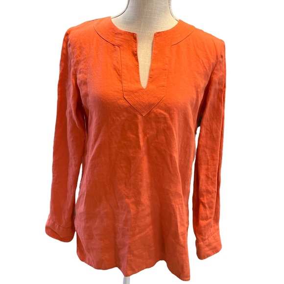 Lauren Ralph Lauren Tops - Lauren Ralph Lauren Orange Linen Shirt